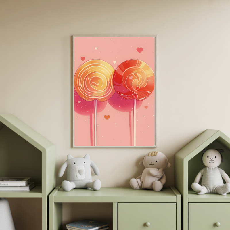 Lolly Pop Childrens Wall Art | A4 Digital Download