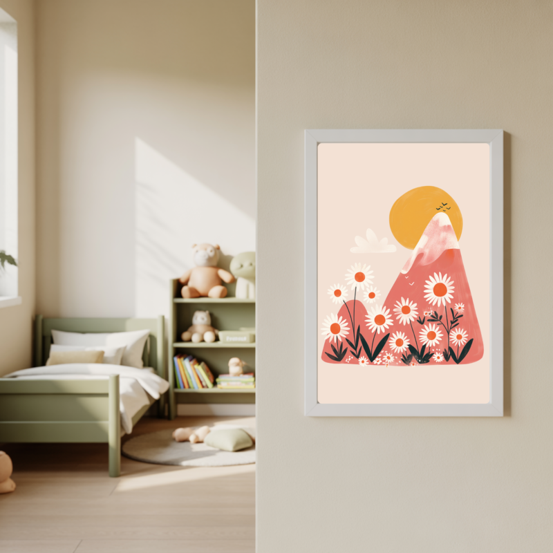 Boho Abstract Kids Wall Art | A4 Poster Size Design