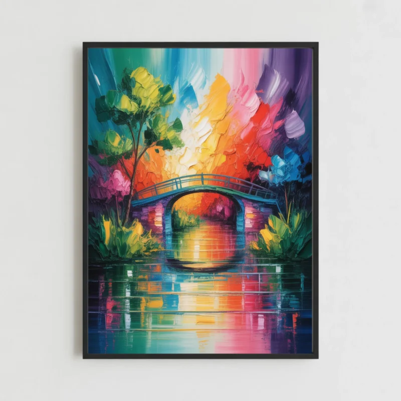 FREE! Vibrant Rainbow Bridge Wall Art | Colourful Abstract Home Decor
