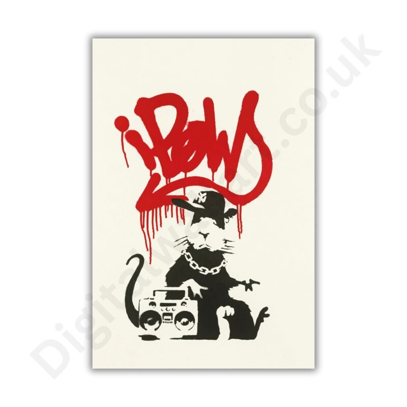 Graffiti Rat Wall Art | Urban Street Art A4 Digital Print