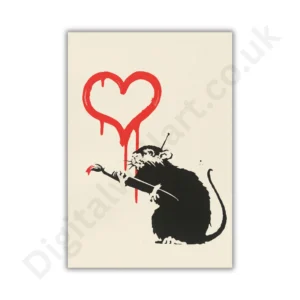 Rat Wall Art – Banksy Style Love Graffiti A4 Digital Print