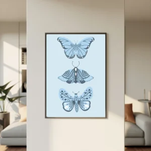 Blue Butterfly Wall Art - Blue Animal Designs For Your Wall
