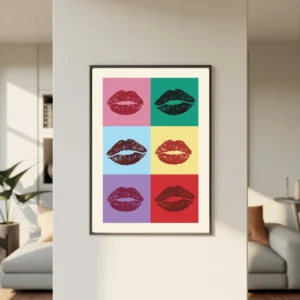 Lips Wall Art – Modern Pop Art A4 Digital Wall Art Download