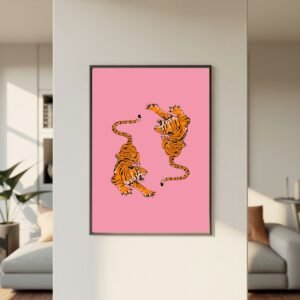 Tiger Print Wall Art - Pink Wall Art - Digital Download