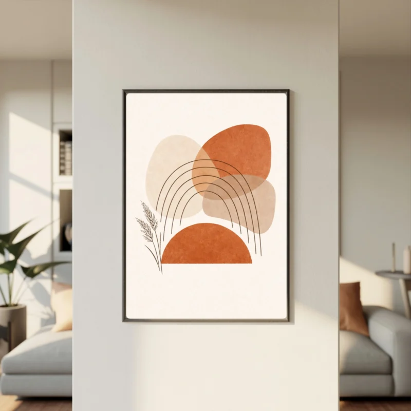 Boho Abstract Sun - Neutral Wall Art - Digital Download