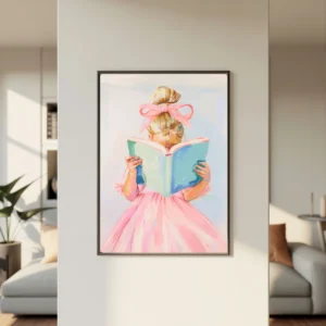 Girl Reading Pastel Painting Printable Wall Art - Abstract Art - Digital Download