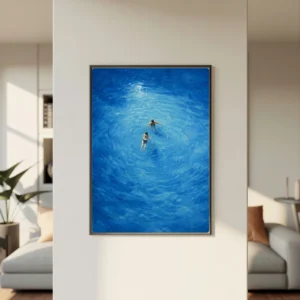 Swimming in Blue - Abstract Art - Digital Download