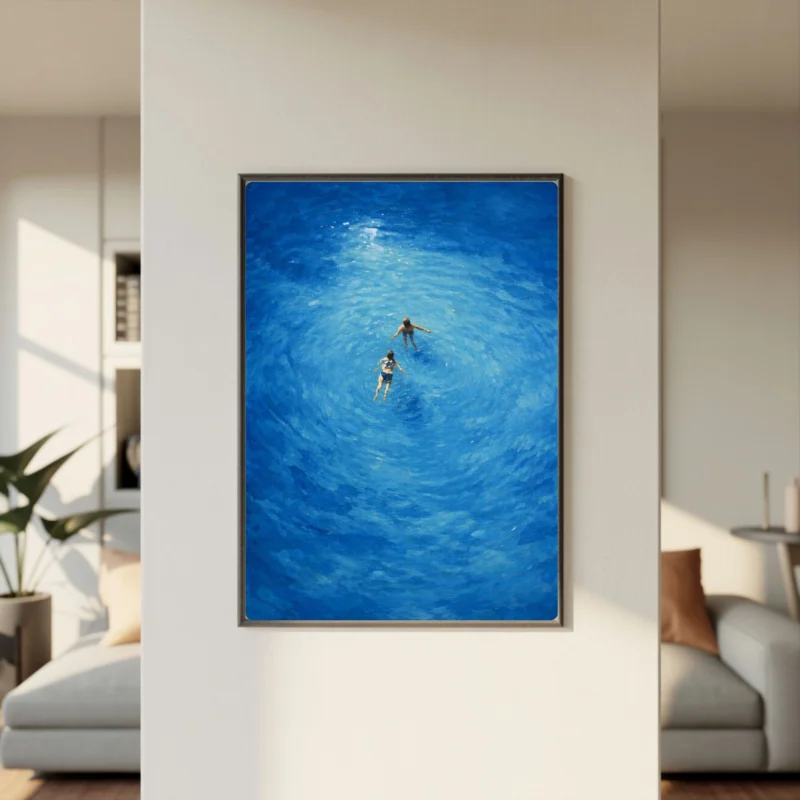 Swimming in Blue - Abstract Art - Digital Download