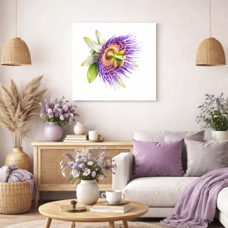Purple Passionflower Wall Art - Amazon Flowers - Digital Download