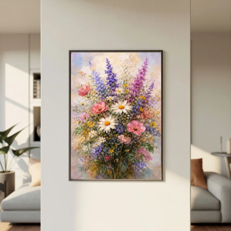 Wild Flower Living Room Wall Art - Botanical Printable - Digital Download