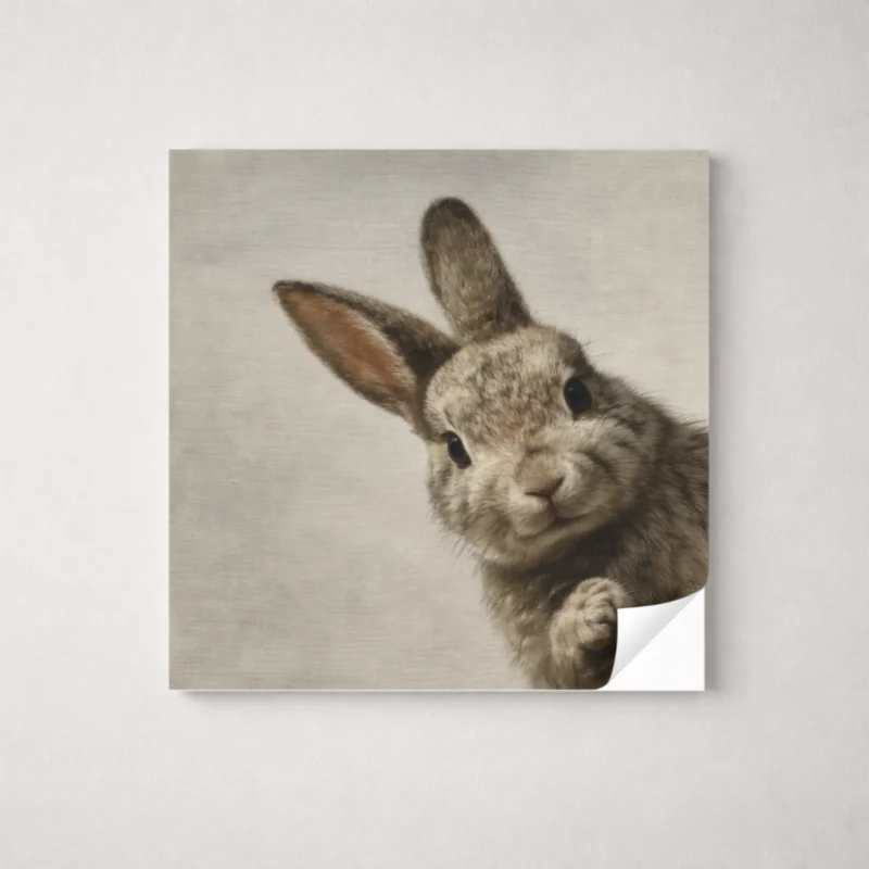 Easter Bunny Surprise Wall Art – Cute Neutral Rabbit Printable Decor