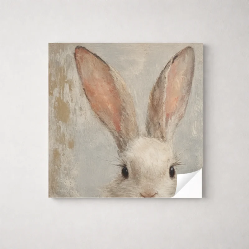 Easter Rabbit Wall Art Printable – Neutral Bunny Painting