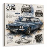 Ford Capri Wall Art Detailed Classic Car Designs