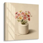 Place this design on a square canvas only. white background, slightly angled to see the side of the canvas. Make sure the whole design is showing on the canvas. final image output: 1:1 ratio square