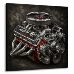 V8 engine wall art