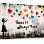 Banksy Canvas Wall Art Black and White Graffiti