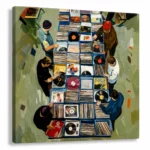 Retro Vinyl Record Store Canvas