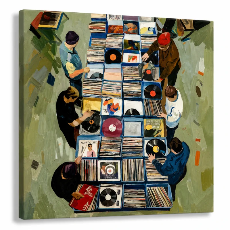 Retro Vinyl Record Store Canvas