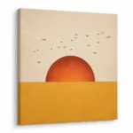 Sunset With Birds Wall Art Apandi Wall Art, Abstract Landscape