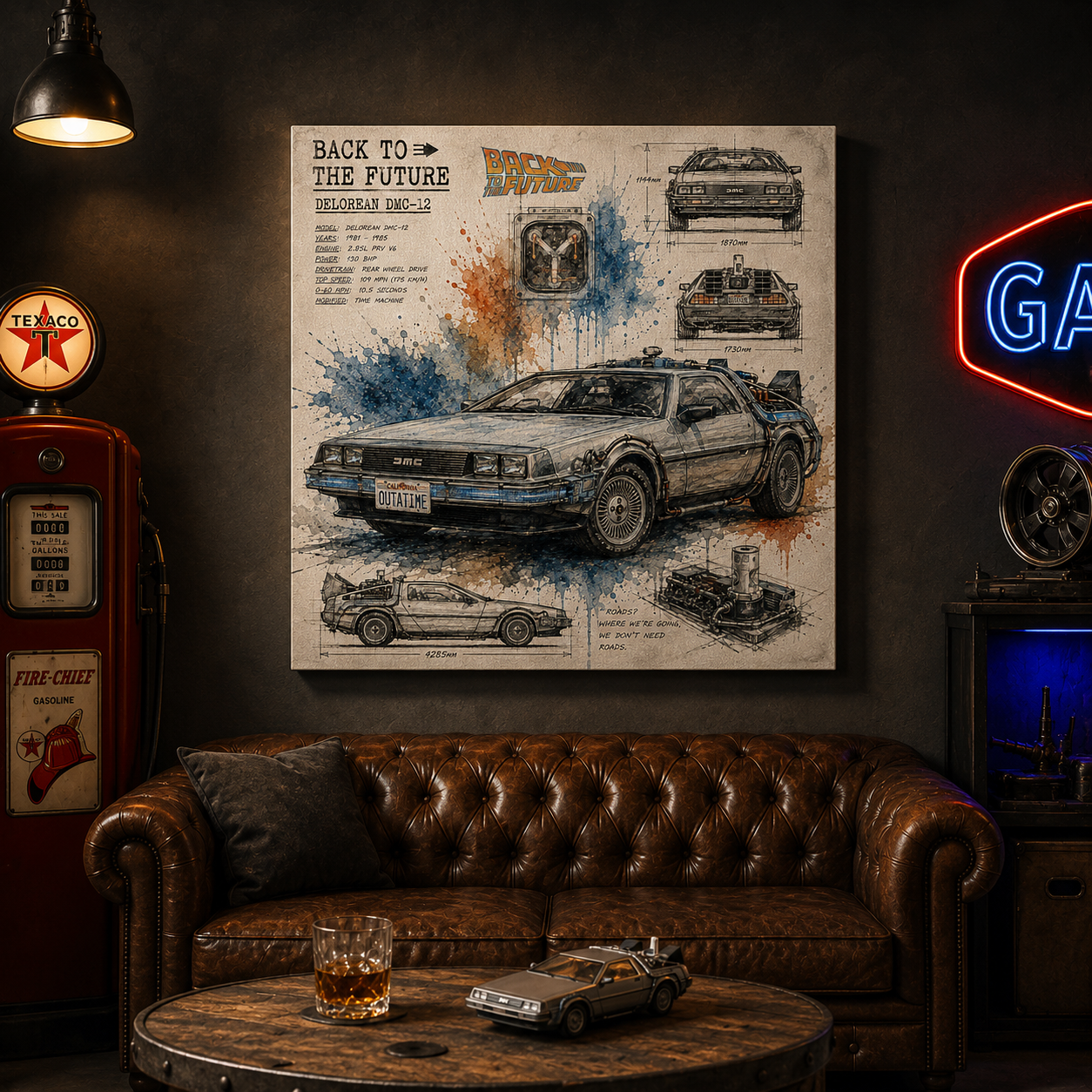 Back To The Future Time Machine Fan Wall Art