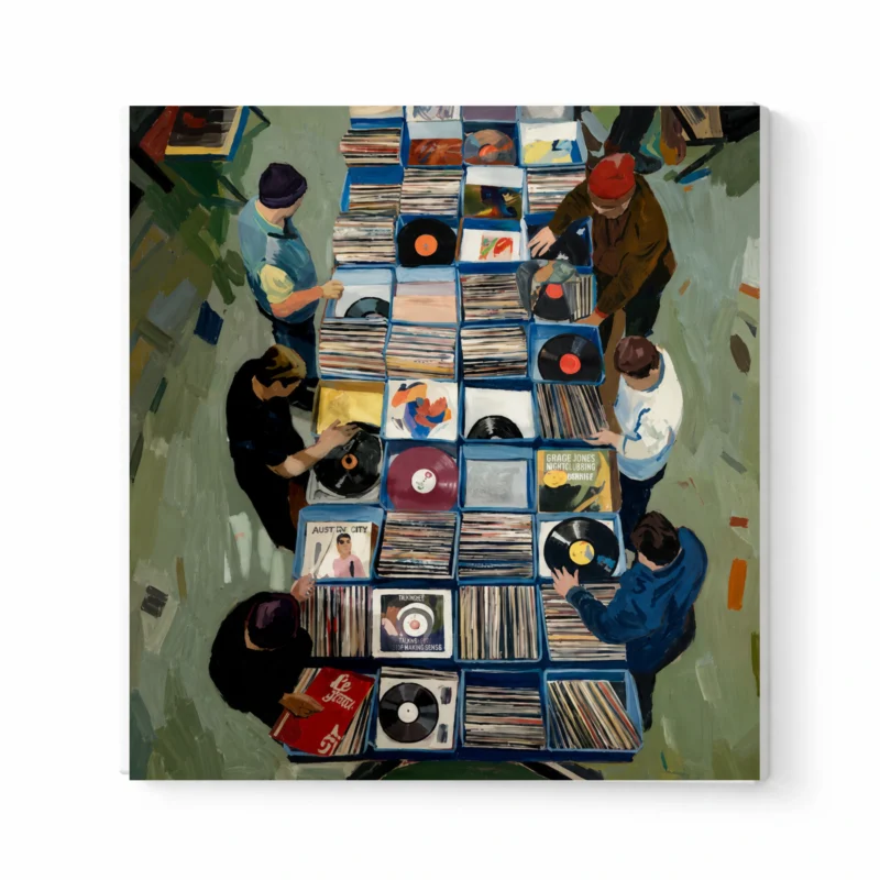 Retro Vinyl Record Store Canvas