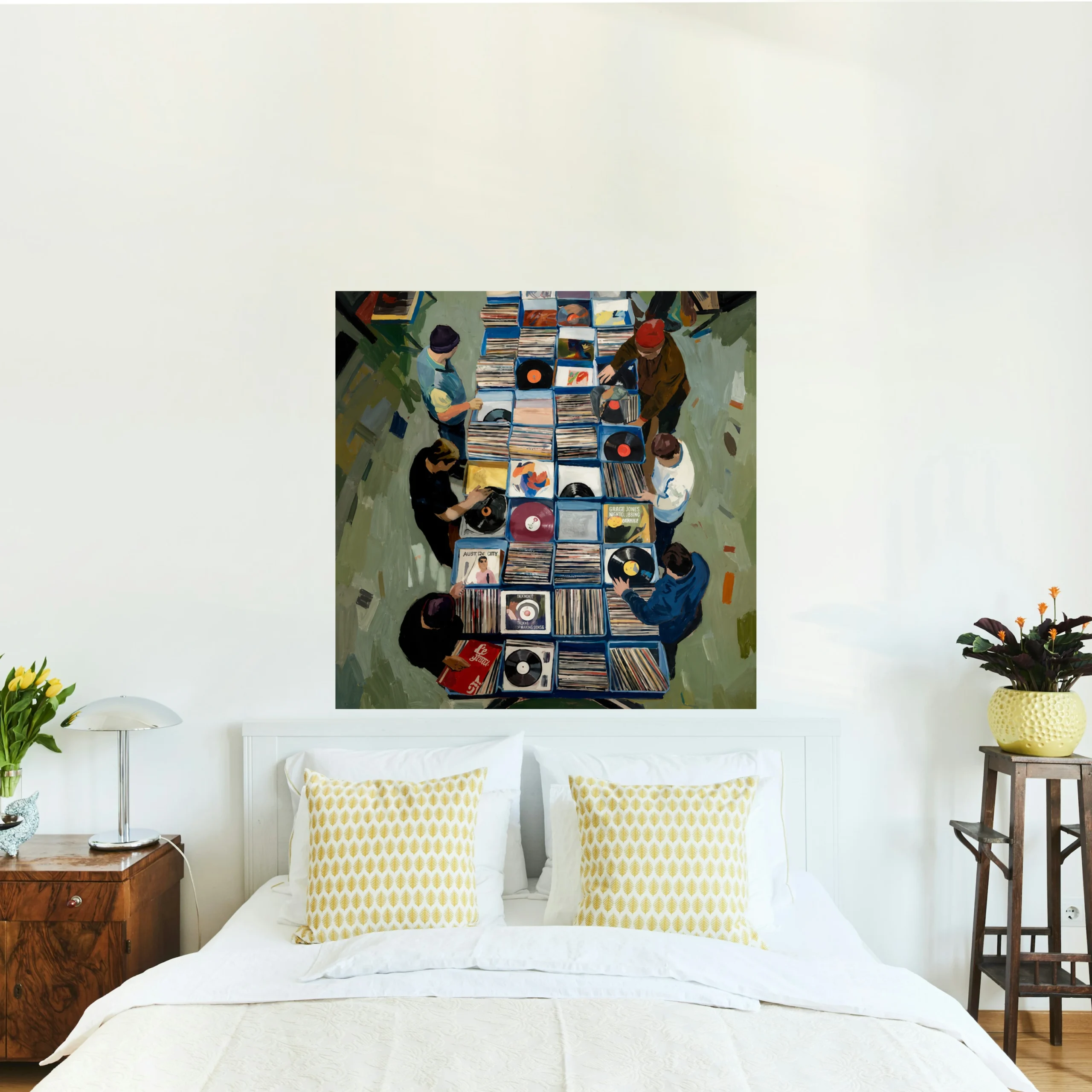 Retro Vinyl Record Store Canvas
