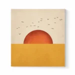 Sunset With Birds Wall Art