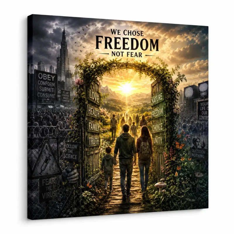 Covid Canvas Wall Art – Inspirational Choice & Courage Statement Canvas Print