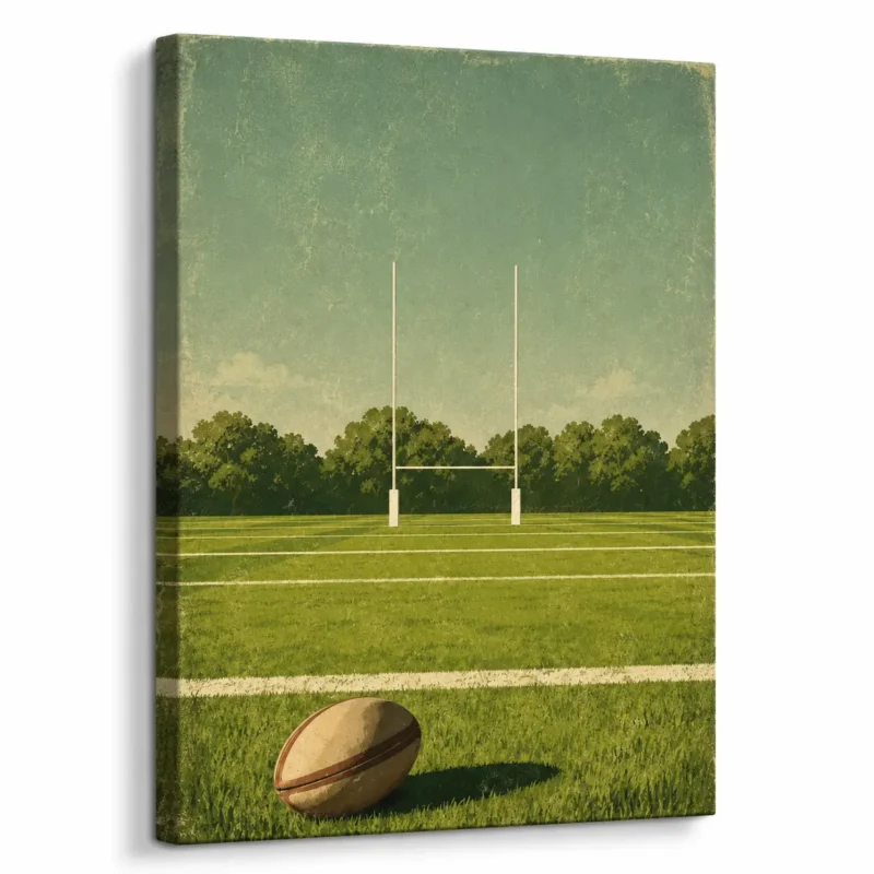 Vintage Rugby Wall Art – Retro Rugby Ball Canvas Print