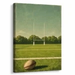 Rugby Canvas Wall Art – Vintage Rugby Ball & Goal Posts Canvas Print