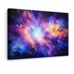 Big Bang wall art with a purple and blue cosmic explosion